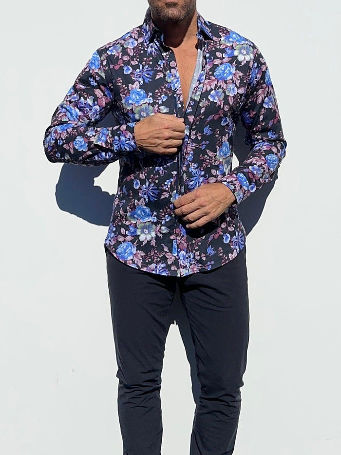 Blue Roses Party Shirt - Blue Roses