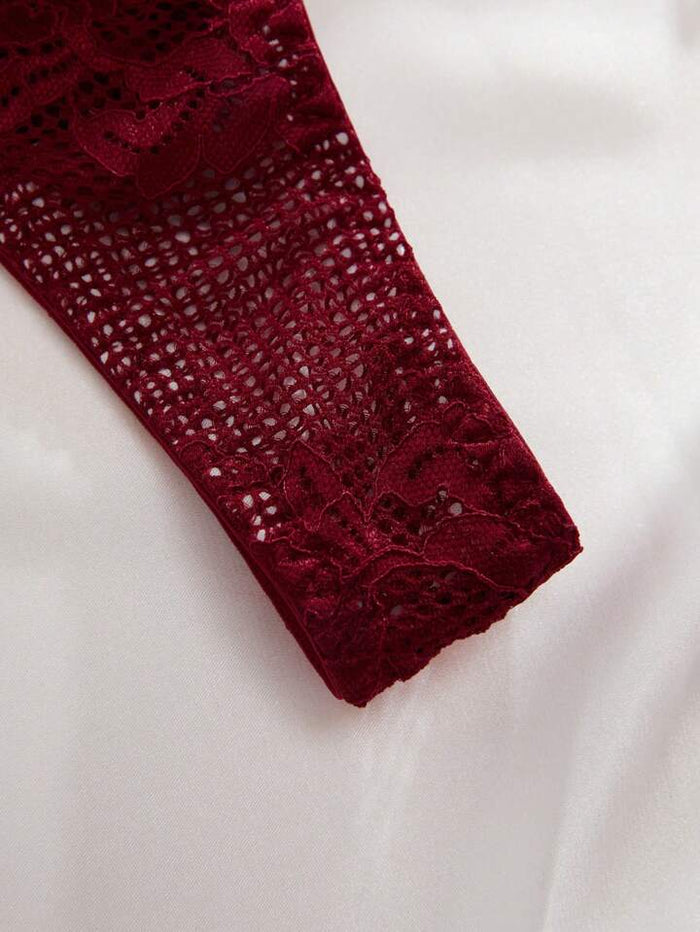 burgundy red sexy underwear