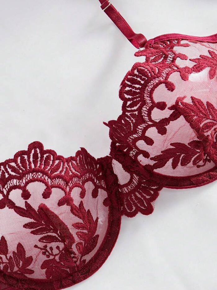 burgundy bra lingerie