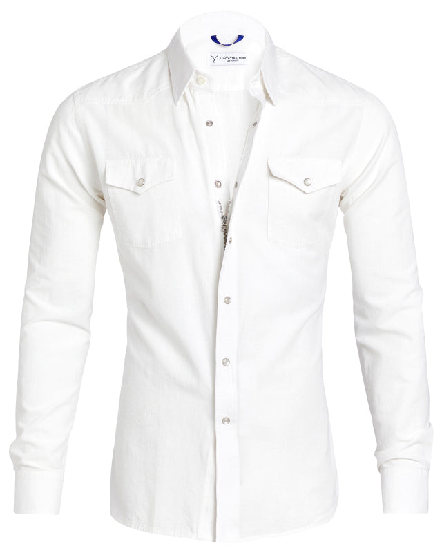 Chambray Western Shirt - White
