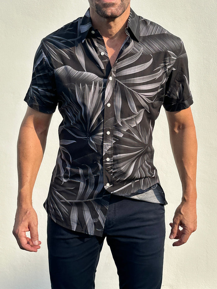 Club Tropicana Party Shirt - Black & Gray