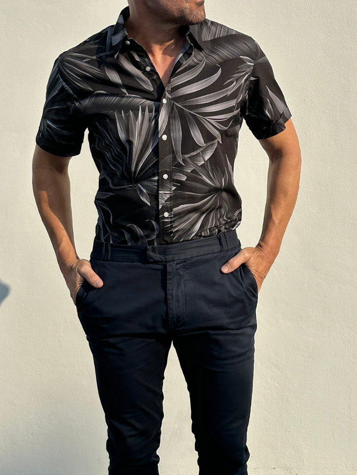 Club Tropicana Party Shirt - Black & Gray