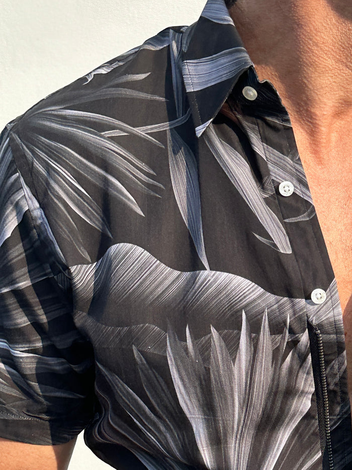 Club Tropicana Party Shirt - Black & Gray