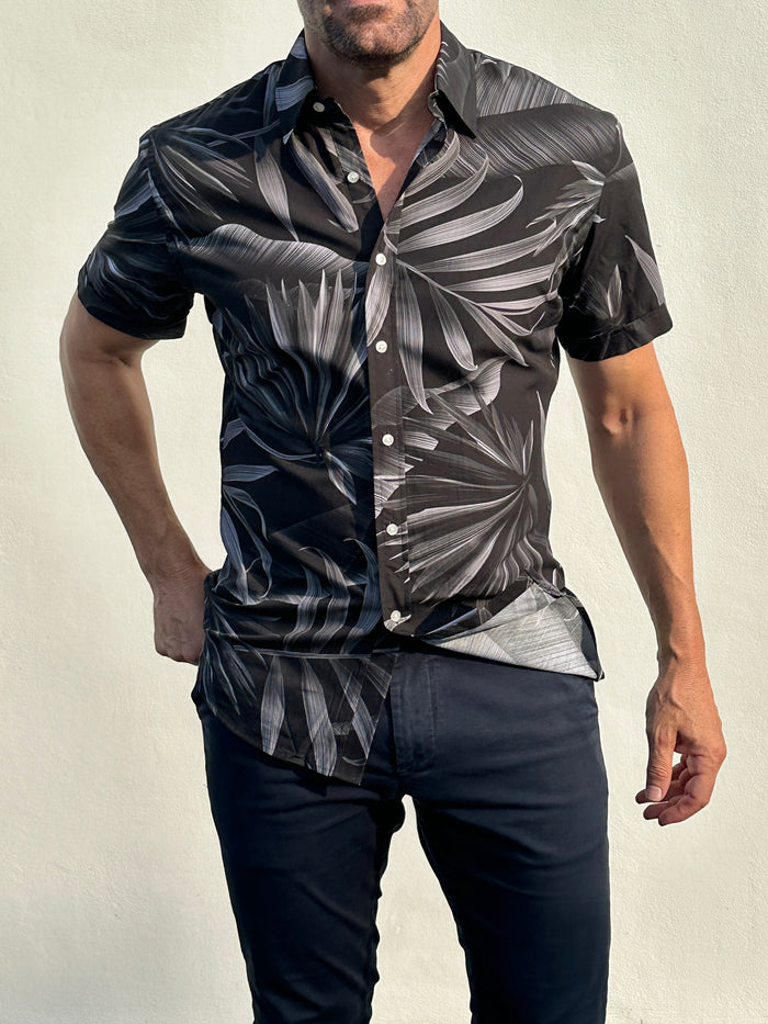 Club Tropicana Party Shirt - Black & Gray