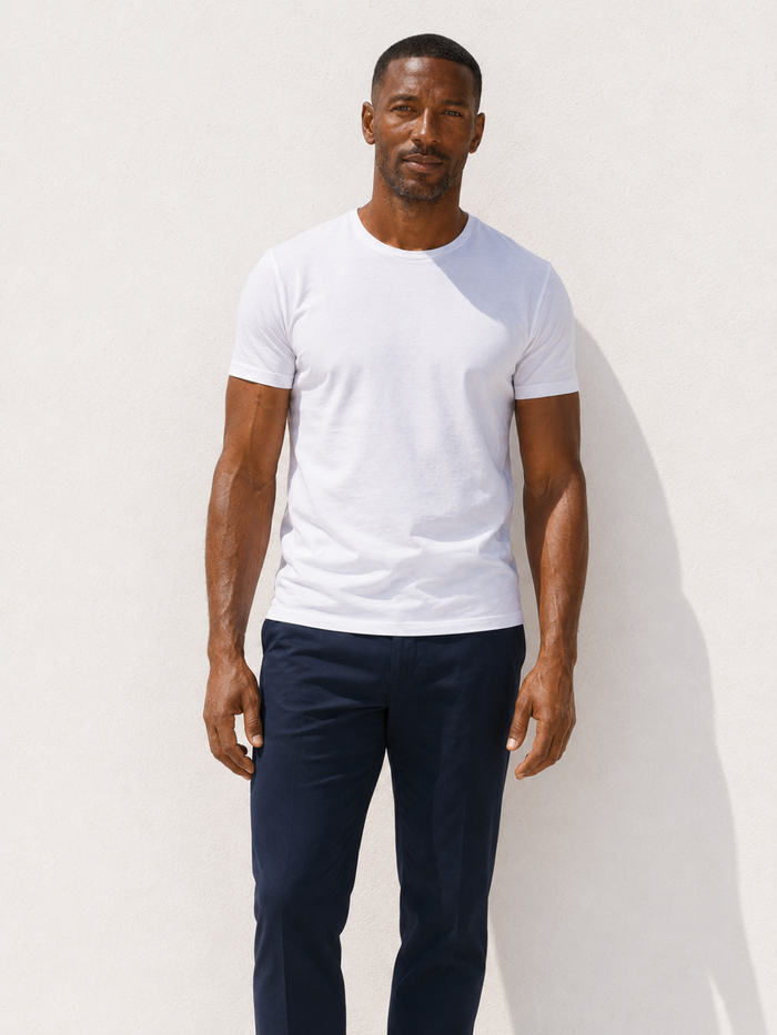 Crewneck T-shirt in Tedra™ - White