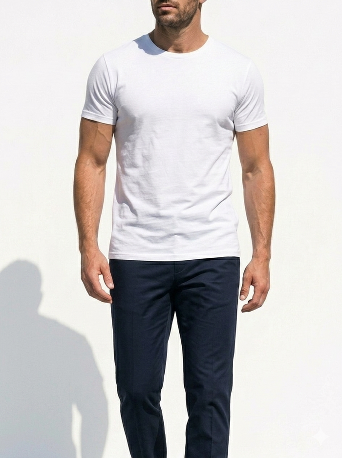 Crewneck T-shirt in Tedra™ - White