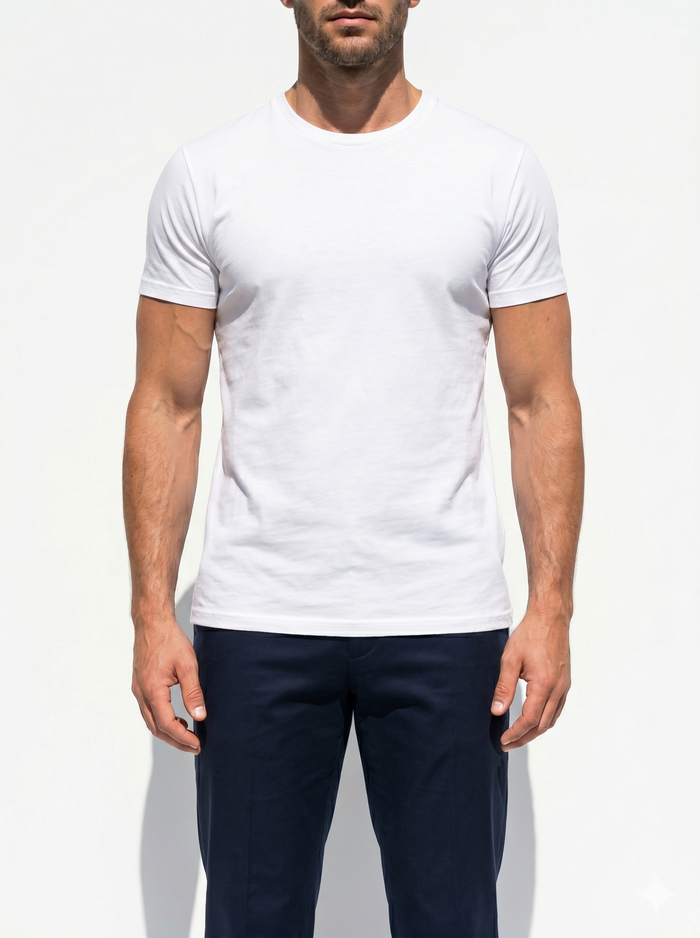 Crewneck T-shirt in Tedra™ - White