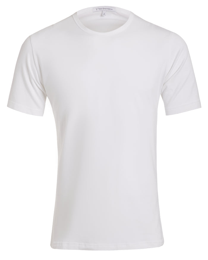 Crewneck T-shirt in Tedra™ - White