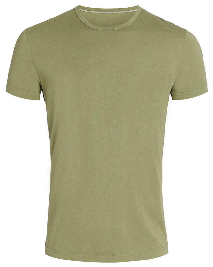 Crewneck T-shirt in Tedra™ Light - Light Army