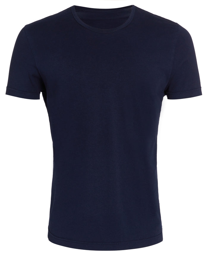 Crewneck T-shirt in Tedra™ Light - Midnight Blue