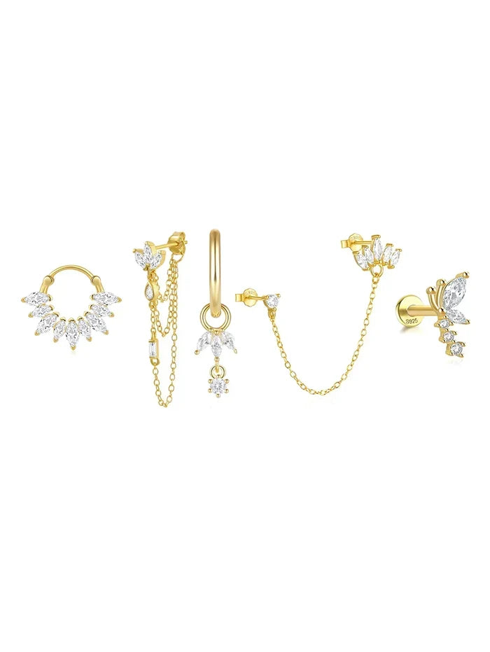 Daniela | Gold-Plated Shape Flowing Delicate Earrings