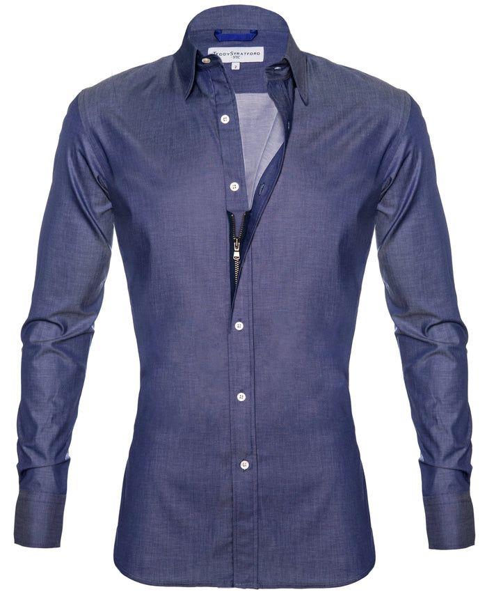 Dark Indigo Stretch Twill - Indigo