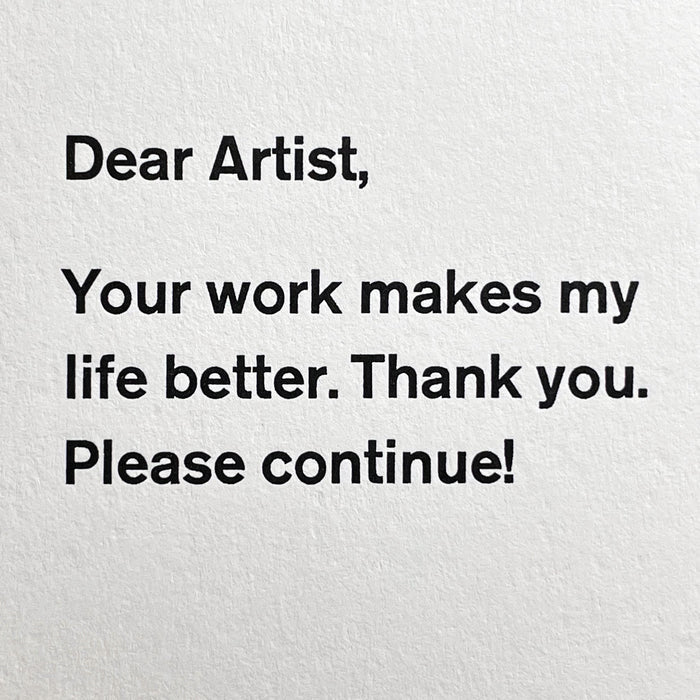 Dear Artist notecard