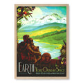 Earth Your Oasis in Space Travel Poster Print A4 (21 x 29.7cm) / Natural Oak Frame / No Border from our Australian Made Framed Wall Art, Prints & Posters collection by Profile Australia