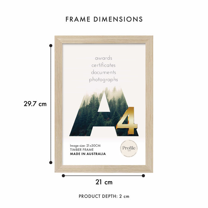 Elegant Polar Birch Timber A4 Picture Frame from our Australian Made A4 Picture Frames collection by Profile Australia