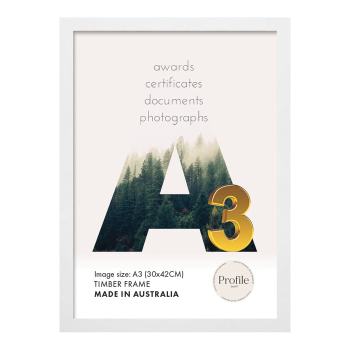 Elegant White Timber A3 Picture Frame from our Australian Made A3 Picture Frames collection by Profile Australia