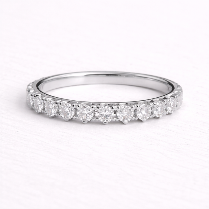 Eliska | Silver Ring with Double Brilliant Band