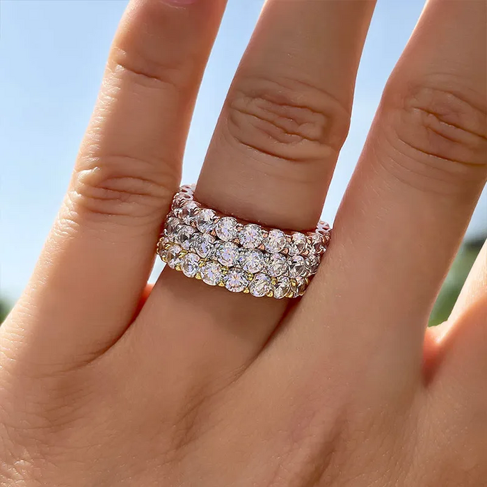 Eliska | Silver Ring with Double Brilliant Band