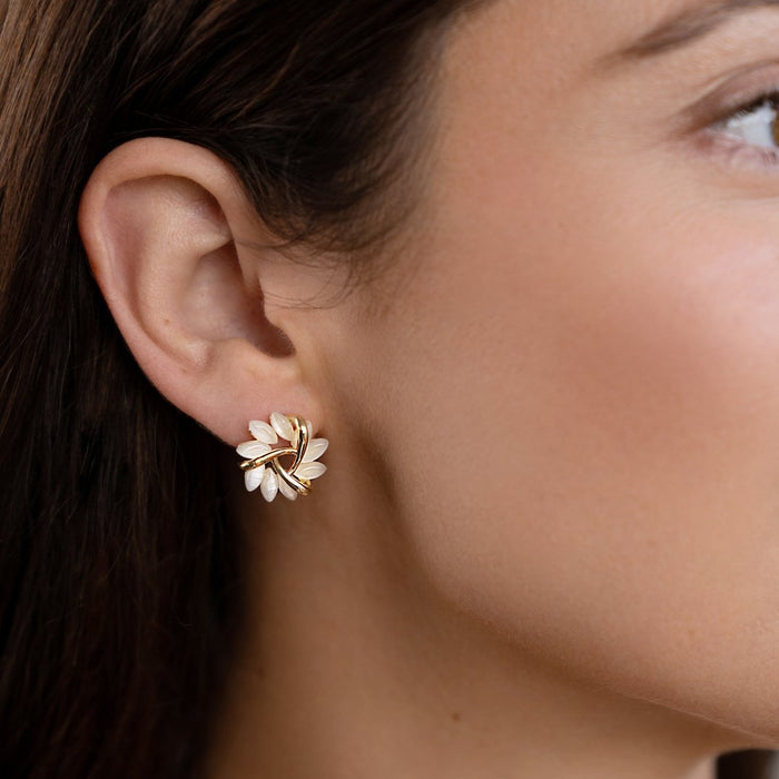 Emilie | Gold-Plated Earrings with Floral Details