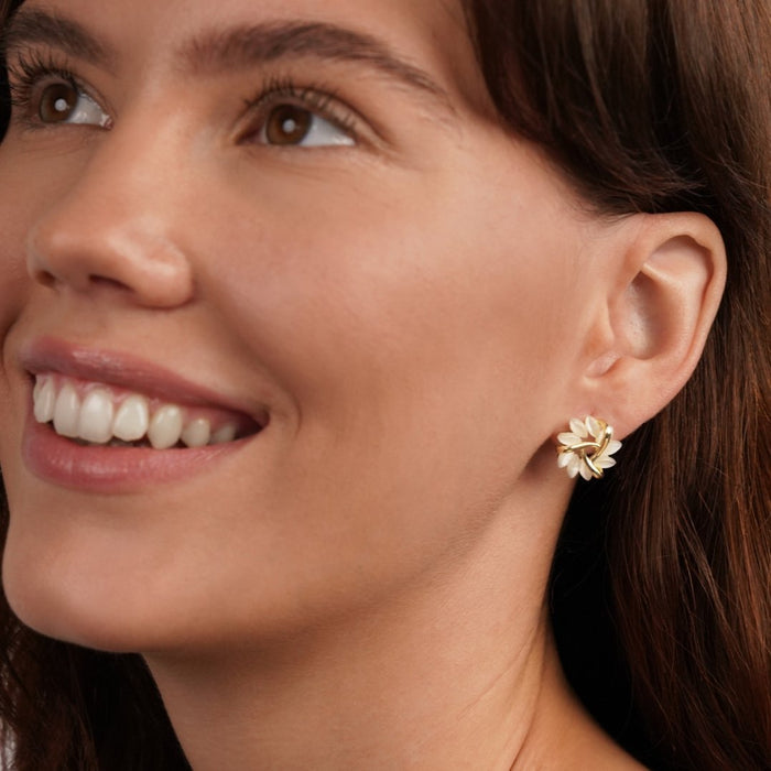 Emilie | Gold-Plated Earrings with Floral Details