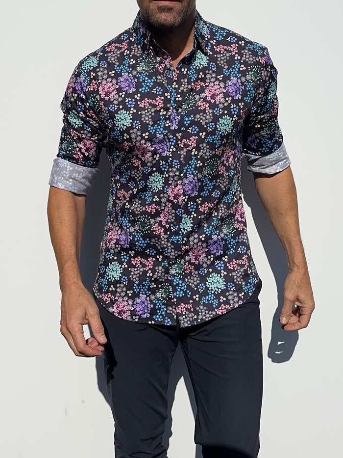 Fireworks Floral Party Shirt - Firework Floral