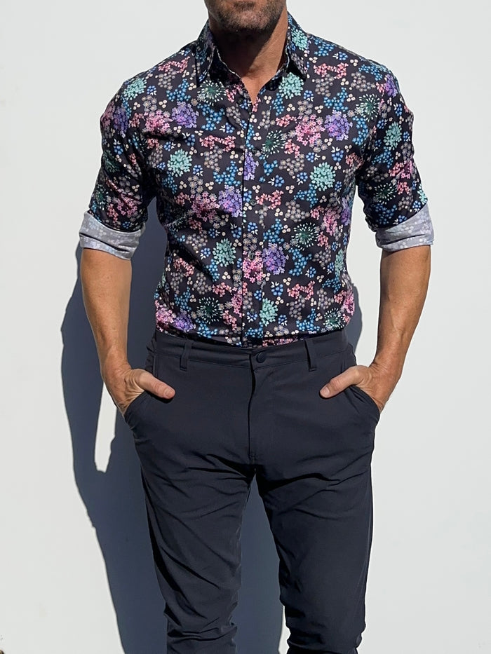 Fireworks Floral Party Shirt - Firework Floral