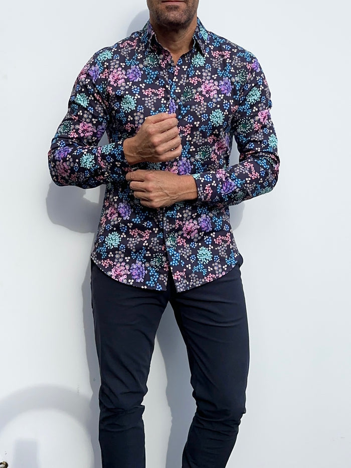 Fireworks Floral Party Shirt - Firework Floral