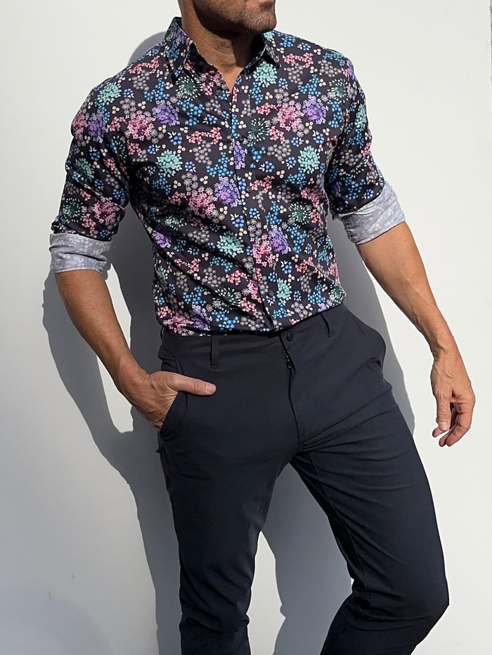 Fireworks Floral Party Shirt - Firework Floral