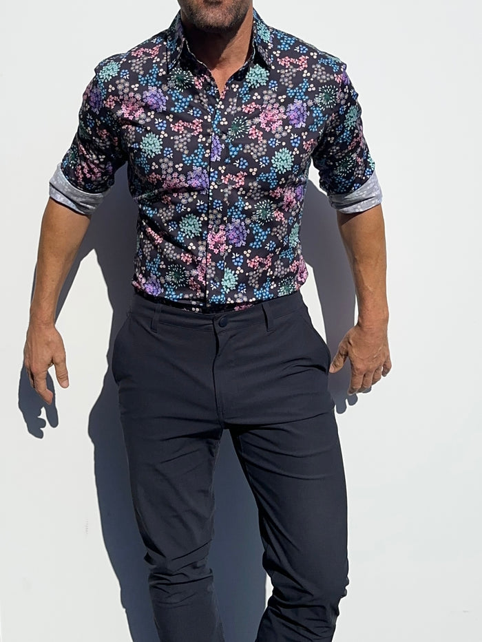 Fireworks Floral Party Shirt - Firework Floral