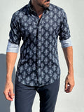Fleur-de-Lis Party Shirt - Bleu