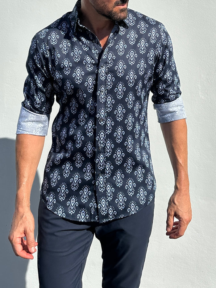 Fleur-de-Lis Party Shirt - Bleu