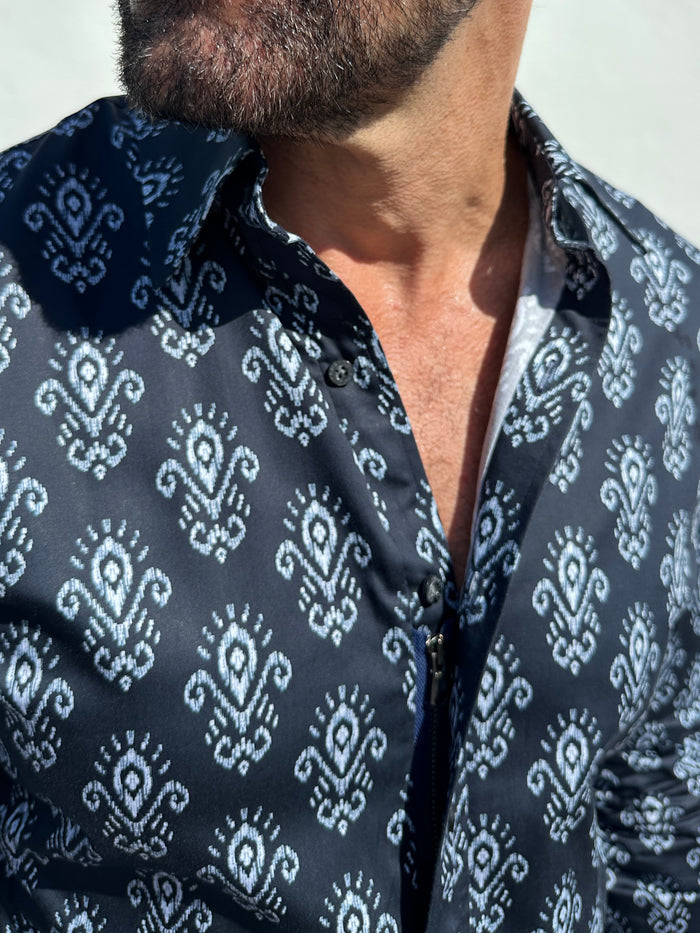 Fleur-de-Lis Party Shirt - Bleu