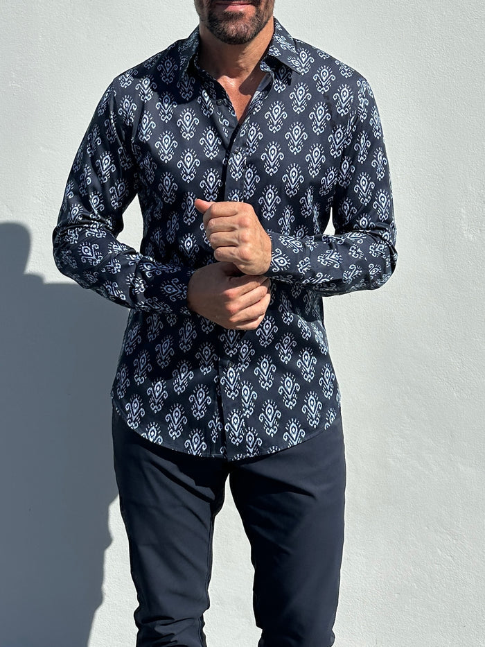 Fleur-de-Lis Party Shirt - Bleu