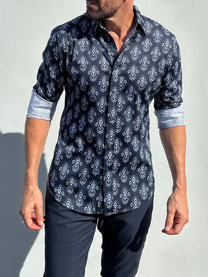 Fleur-de-Lis Party Shirt - Bleu
