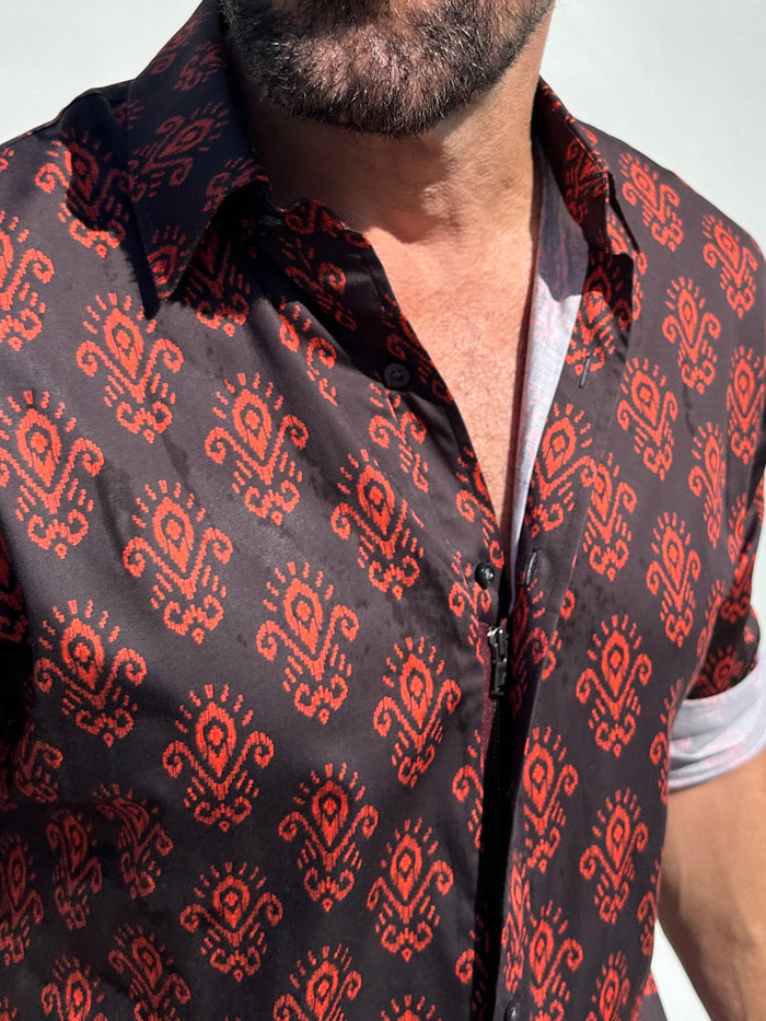 Fleur-de-Lis Party Shirt - Bordeaux