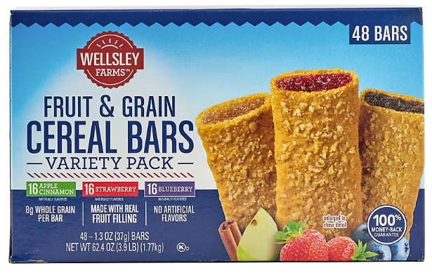 Fruit & Grain Cereal Bars Variety Pack 48ct./ $0.54 each