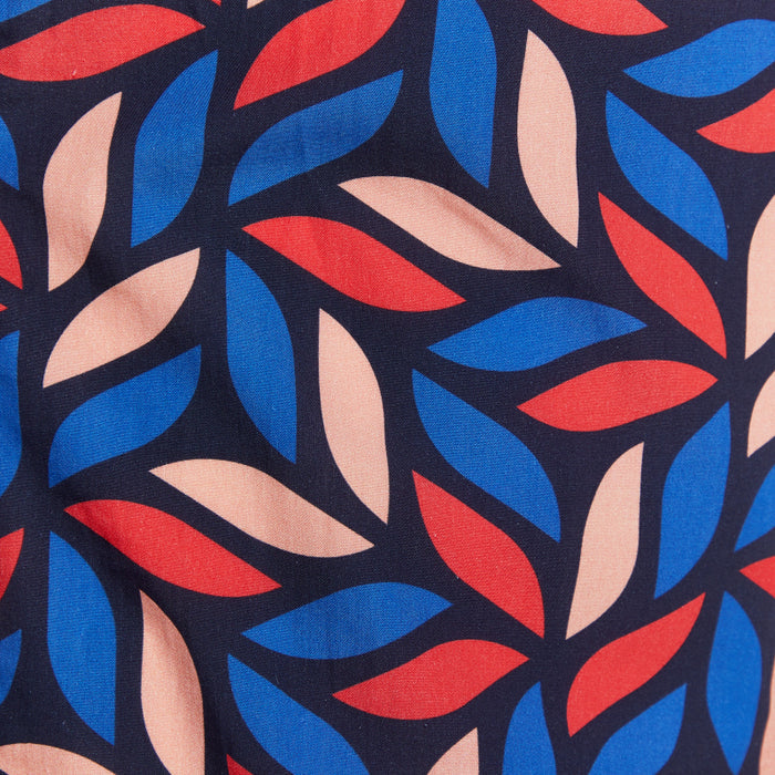 Geometric Flower Party Shirt - Red Geometric Flowers