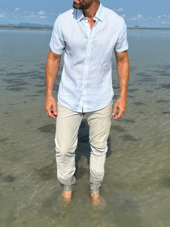 Geometric “T”s Party Shirt - Light Blue