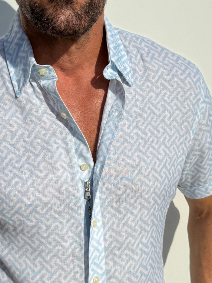 Geometric “T”s Party Shirt - Light Blue