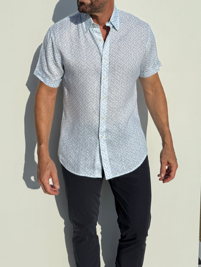 Geometric “T”s Party Shirt - Light Blue