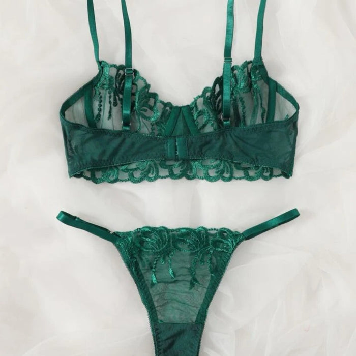 Green Lingerie Set See Through - Self Care Shop