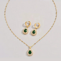 Helena | Gold-Tone Set Emerald with Accents