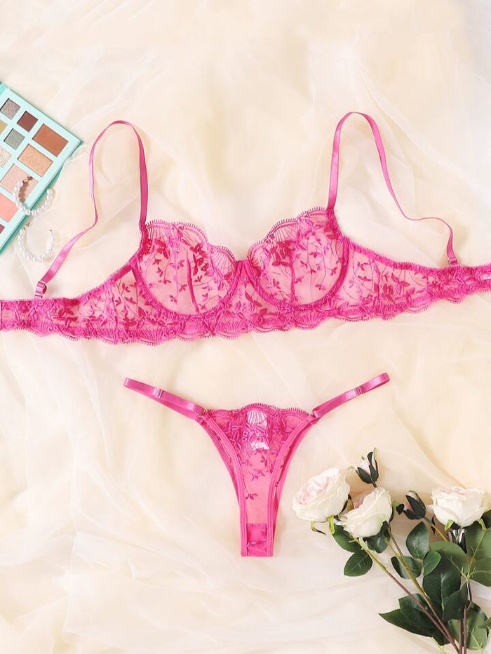 hot pink lingerie see through