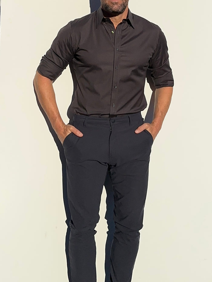 Incognito Stretch Poplin - Charcoal