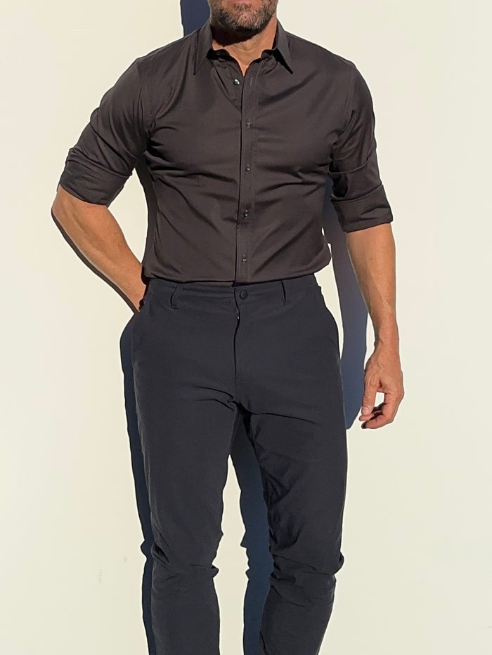 Incognito Stretch Poplin - Charcoal