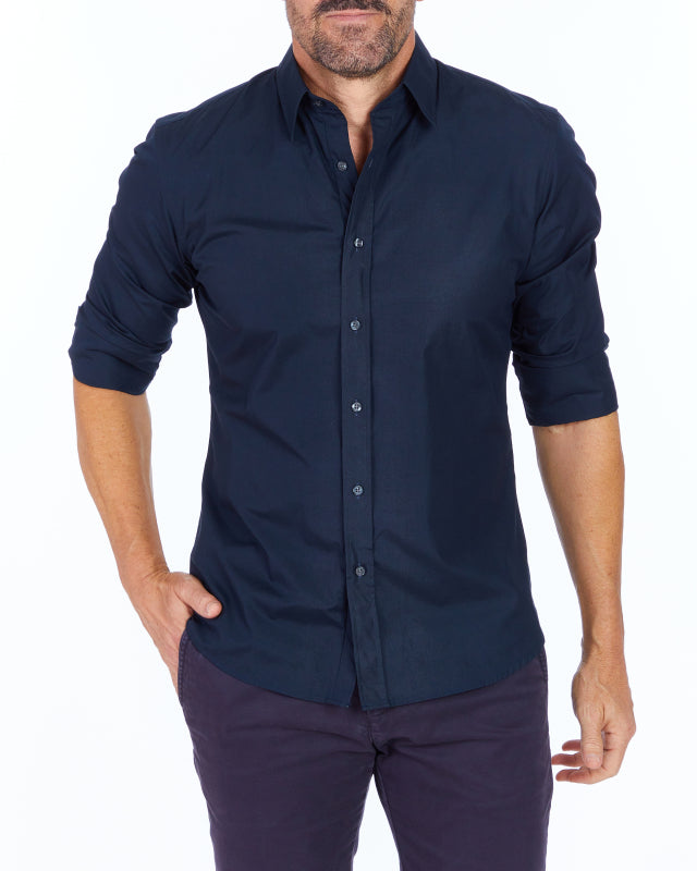 Incognito Stretch Poplin - Midnight Blue