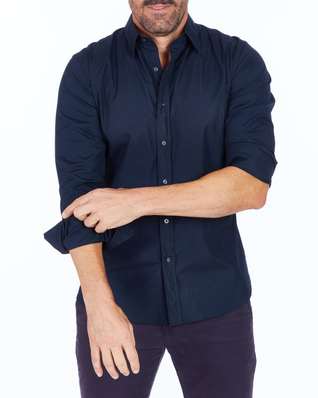 Incognito Stretch Poplin - Midnight Blue
