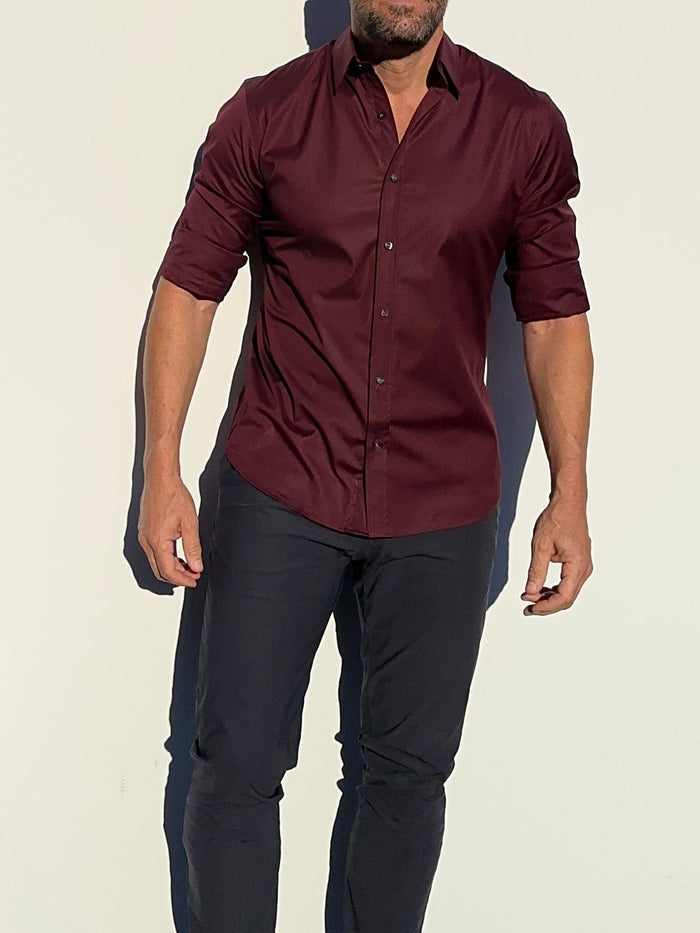 Incognito Stretch Poplin - Sangria
