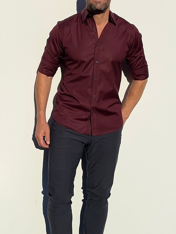 Incognito Stretch Poplin - Sangria