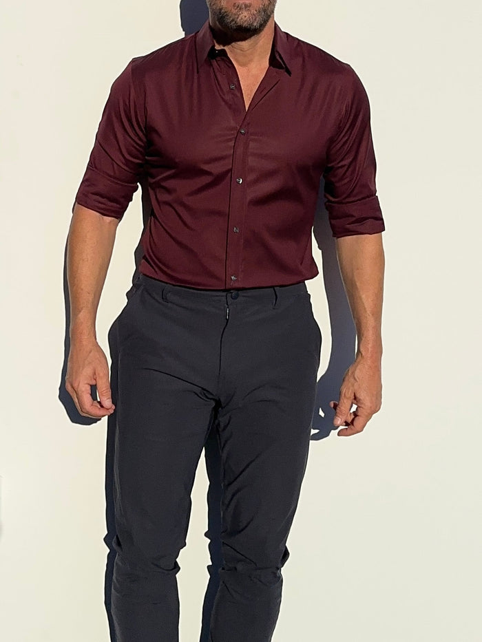 Incognito Stretch Poplin - Sangria